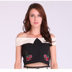 Ladies Top – Off shoulder Blouse with Floral Design