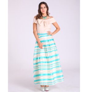 Skirt - White with Green Stripes 26