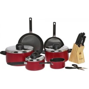 Prestige-22-Piece-Complete-Kitchen-Cookware-Set-Red