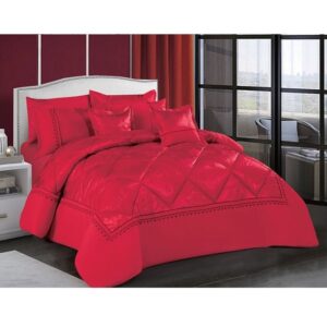 Stargold-Lace-Jackquard-Comforter-8-Pcs-Set-SG-CJL2001-Red