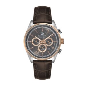 Beverly-Hills-Polo-Club-BP3004X-562-Mens-Analog-Watch-Grey-Dial-Multi-Function-3-Hands-Brown-Leather-Strap