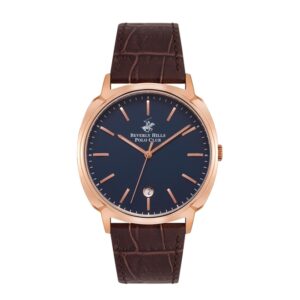 Beverly-Hills-Polo-Club-BP3022X-492-Mens-Analog-Watch-Blue-Dial-Brown-Leather-Strap