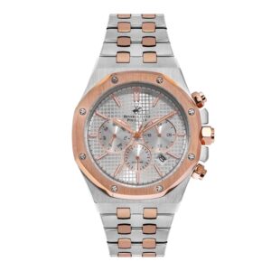 Beverly-Hills-Polo-Club-BP3051X-530-Mens-Analog-Watch-Silver-Dial-Multi-Function-3-Hands-Stainless-Steel-Two-Tone-Rose-Gold-Strap