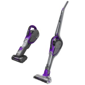Black-Decker-SVJ520BFSP-18V-36W-Li-Ion-2-in-1-Cordless-Smart-Tech-Pet-Stick-Vacuum-for-Pet-Hair-Purple-Grey