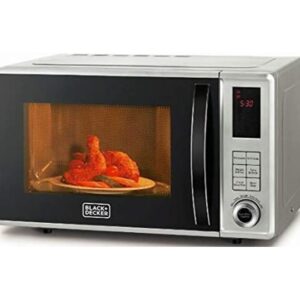 Black+Decker-MZ2310PG-800W-23-Litre-Combination-Microwave-Oven-with-Grill-Silver