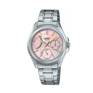 Casio-LTP-2089D-4AVDF-Women-s-Watch-Analog-Pink-Dial-Silver-Stainless-Band