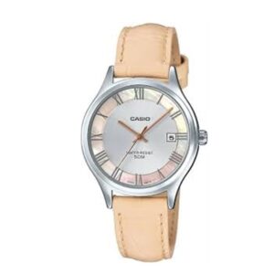 Casio-LTP-E142L-7A2VD-Women-s-Watch-Analog-Beige-Dial-Beige-Leather-Band