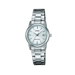 Casio-LTP-V002D-7AUDF-Women-s-Watch-Analog-White-Dial-Silver-Stainless-Band