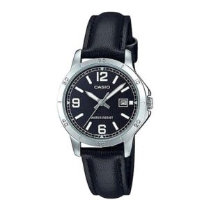 Casio-LTP-V004L-1BUDF-Women-s-Watch-Analog-Black-Dial-Black-Leather-Band