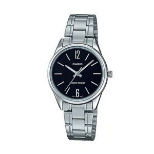 Casio-LTP-V005D-1BUDF-Women-s-Watch-Analog-Black-Dial-Silver-Stainless-Band