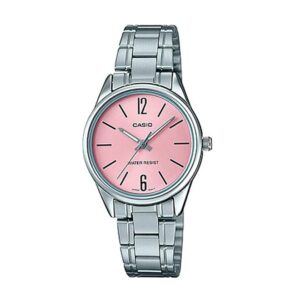 Casio-LTP-V005D-4BUDF-Women-s-Watch-Analog-Pink-Dial-Silver-Stainless-Band