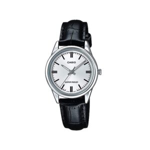 Casio-LTP-V005L-7AUDF-Women-s-Watch-Analog-White-Dial-Black-Leather-Band