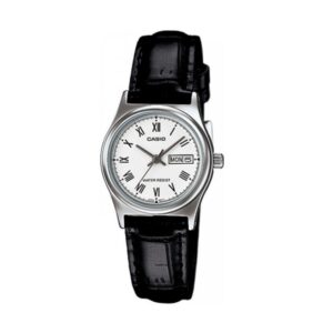 Casio-LTP-V006L-7BUDF-Women-s-Watch-Analog-White-Dial-Black-Leather-Band