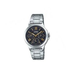 Casio-LTP-V300D-1A2UDF-Women-s-Watch-Analog-Black-Dial-Silver-Stainless-Band