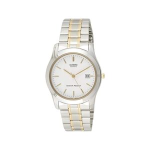 Casio-MTP-1141G-9ARDF-Men-s-Watch-Analog-White-Dial-Silver-Gold-Stainless-Band