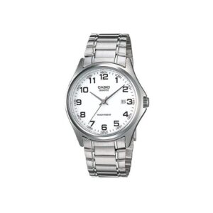 Casio-MTP-1183A-7BDF-Men-s-Watch-Analog-White-Dial-Silver-Stainless-Band