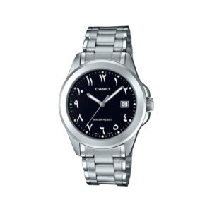 Casio-MTP-1215A-1B3DF-Men-s-Watch-Analog-Black-Dial-Silver-Stainless-Band