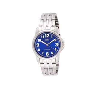 Casio-MTP-1216A-2BDF-Men-s-Watch-Analog-Blue-Dial-Silver-Stainless-Band