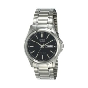 Casio-MTP-1239D-1ADF-Men-s-Watch-Analog-Black-Dial-Silver-Stainless-Band
