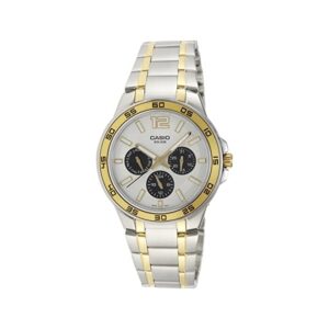 Casio-MTP-1300SG-7AVDF-Men-s-Watch-Analog-Black-Gold-Dial-Silver-Gold-Stainless-Band