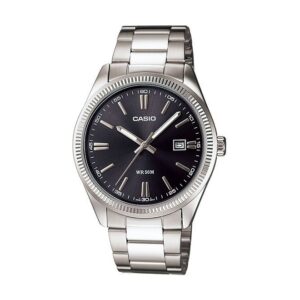 Casio-MTP-1302D-1A1VDF-Men-s-Watch-Analog-Black-Dial-Silver-Stainless-Band