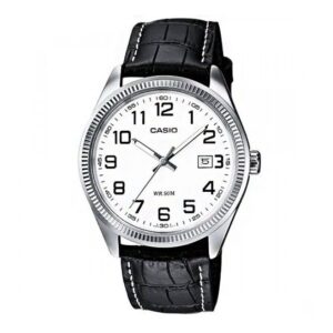 Casio-MTP-1302L-7BVDF-Men-s-Watch-Analog-White-Dial-Black-Leather-Band