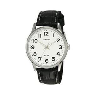 Casio-MTP-1303L-7BVDF-Men-s-Watch-Analog-White-Dial-Black-Leather-Band