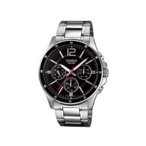 Casio-MTP-1374D-1AVDF-Men-s-Watch-Analog-Black-Dial-Silver-Stainless-Band