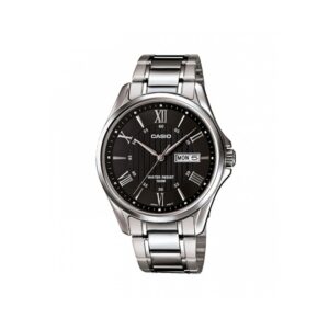 Casio-MTP-1384D-1AVDF-Men-s-Watch-Analog-Black-Dial-Silver-Stainless-Band