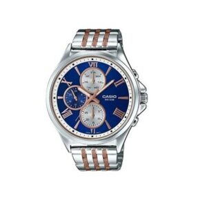 Casio-MTP-E316RG-2AVDF-Men-s-Watch-Analog-Blue-Silver-Dial-Silver-Gold-Stainless-Band