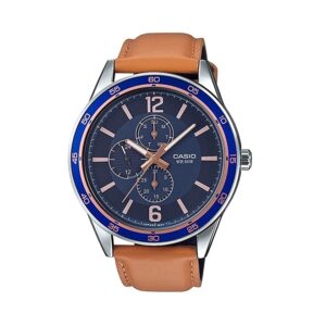 Casio-MTP-E319L-2BVDF-Men-s-Watch-Analog-Blue-Dial-Brown-Leather-Band