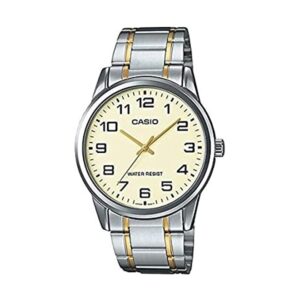 Casio-MTP-V001SG-9BUDF-Men-s-Watch-Analog-White-Dial-Silver-Gold-Stainless-Band