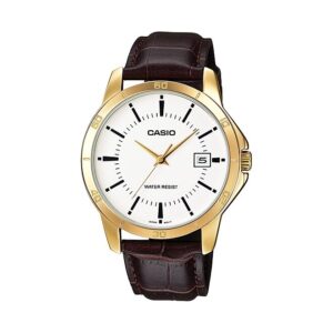 Casio-MTP-V004GL-7AUDF-Men-s-Watch-Analog-White-Dial-Black-Leather-Band