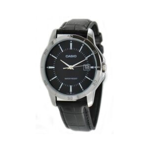 Casio-MTP-V004L-1AUDF-Men-s-Watch-Analog-Black-Dial-Black-Leather-Band