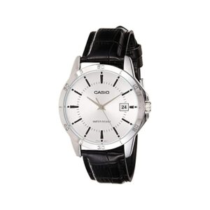 Casio-MTP-V004L-7AUDF-Men-s-Watch-Analog-Silver-Dial-Black-Leather-Band