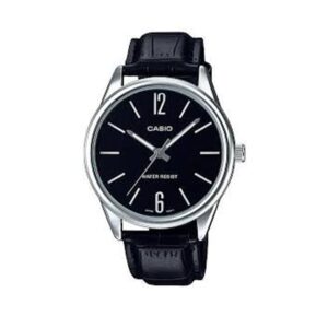 Casio-MTP-V005L-1BUDF-Mens-Watch-Analog-Black-Dial-Black-Leather-Band