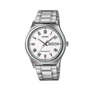 Casio-MTP-V006D-7BUDF-Mens-Watch-Analog-White-Dial-Silver-Stainless-Band
