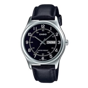 Casio-MTP-V006L-1B2UDF-Mens-Watch-Analog-Black-Dial-Black-Leather-Band