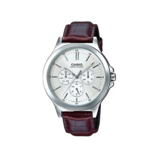 Casio-MTP-V300L-7AUDF-Mens-Watch-Analog-Silver-Dial-Brown-Leather-Band