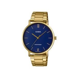 Casio-MTP-VT01G-2BUDF-Mens-Watch-Analog-Blue-Dial-Gold-Stainless-Band