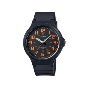 Casio-MW-240-4BVDF-Mens-Watch-Analog-Black-Orange-Dial-Black-Resin-Band