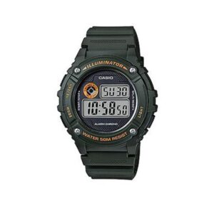 Casio-W-216H-3BVDF-Mens-Watch-Digital-Black-Dial-Green-Resin-Band