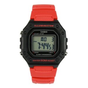 Casio-W-218H-4BVDF-Mens-Watch-Digital-Black-Dial-Red-Resin-Band