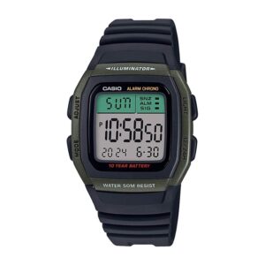 Casio-W-96H-3AVDF-Mens-Watch-Digital-Green-Dial-Black-Resin-Band