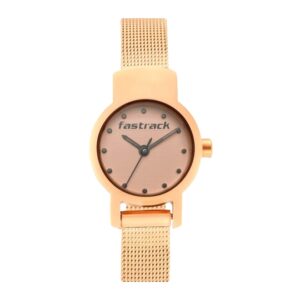 Fastrack-2298WM01-WoMens-Analog-Watch-Rose-Gold-Dial-Stainless-Steel-Rose-Gold-Mesh-Strap