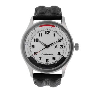 Fastrack-3001SL01-Mens-Analog-Watch-White-Dial-Black-Leather-Strap