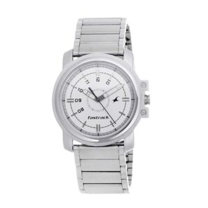 Fastrack-3039SM01-Mens-Analog-Watch-White-Dial-Stainless-Steel-Strap