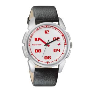 Fastrack-3124SL01-Mens-Analog-Watch-White-Dial-Black-Leather-Strap