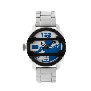 Fastrack-3153KM01-Mens-Watch-Analog-White-Blue-Dial-Silver-Stainless-Band