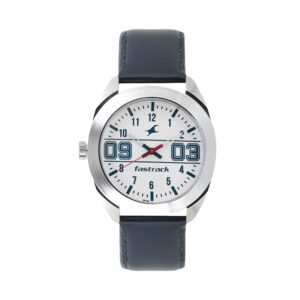 Fastrack-3175SL02-Mens-Analog-Watch-White-Dial-Blue-Leather-Strap